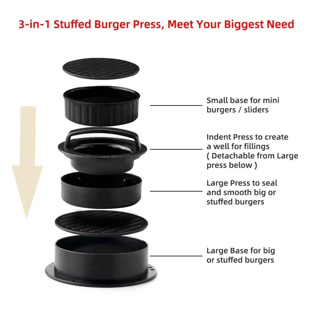 Round Hamburger Burger Press B - огляд і ціна Kitchen Helper Gadgets