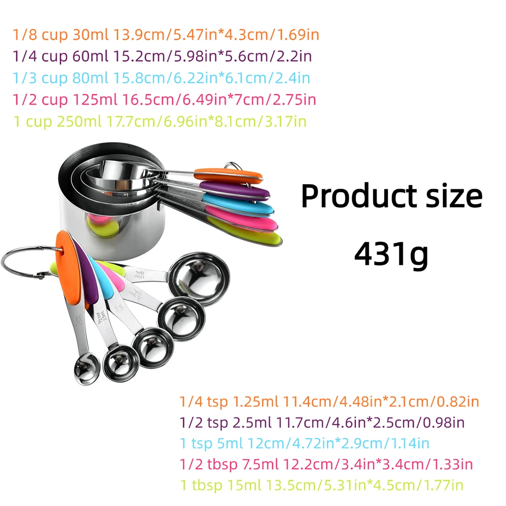 5/10Pcs Stainless Steel Measur - огляд і ціна Kitchen Gadgets Products