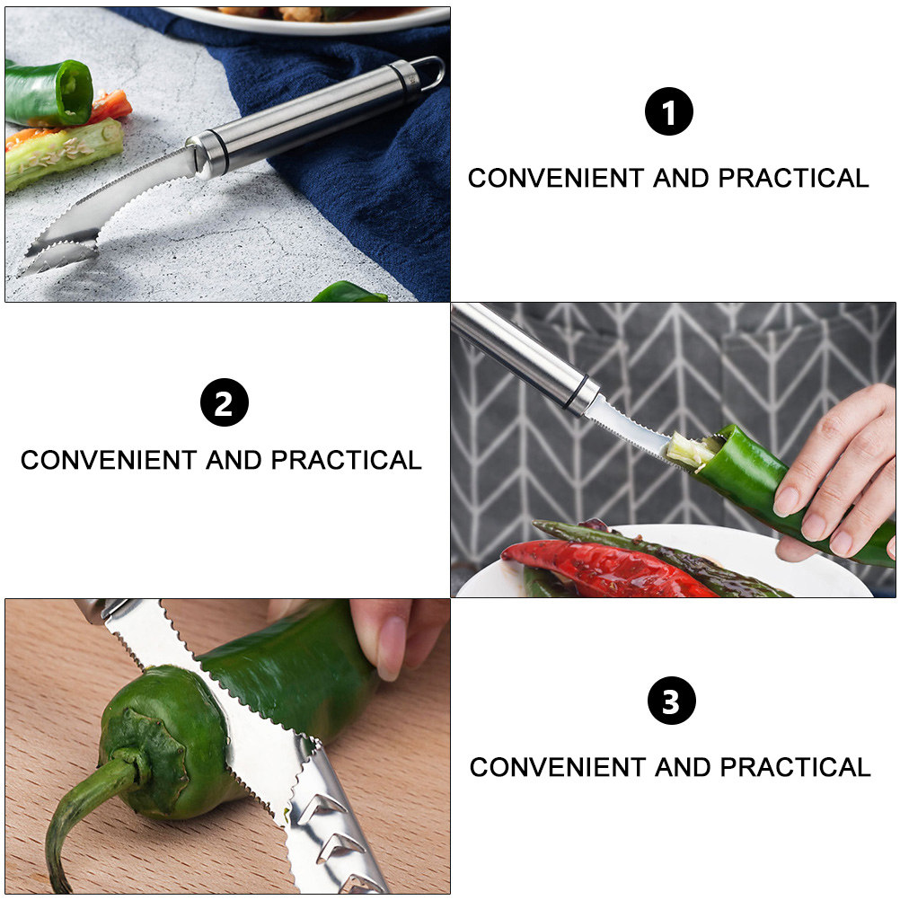 2Pcs Stainless Steel Chili Cor - огляд і ціна Kitchen Gadgets And Tools